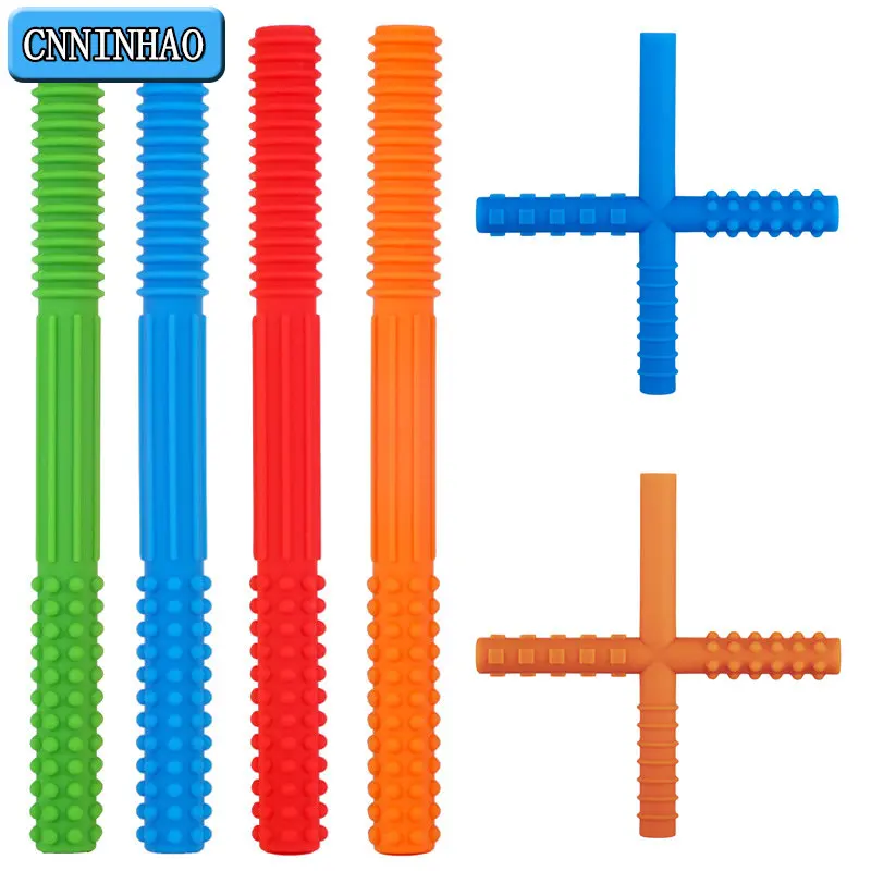 Silicone Teething Toys Teething Toys 1Pcs Silicone Teethers For Baby Accessories Newborn Teether Sensory Chew Toys Chewing Tube Y Shape Tools For Autism Special Need