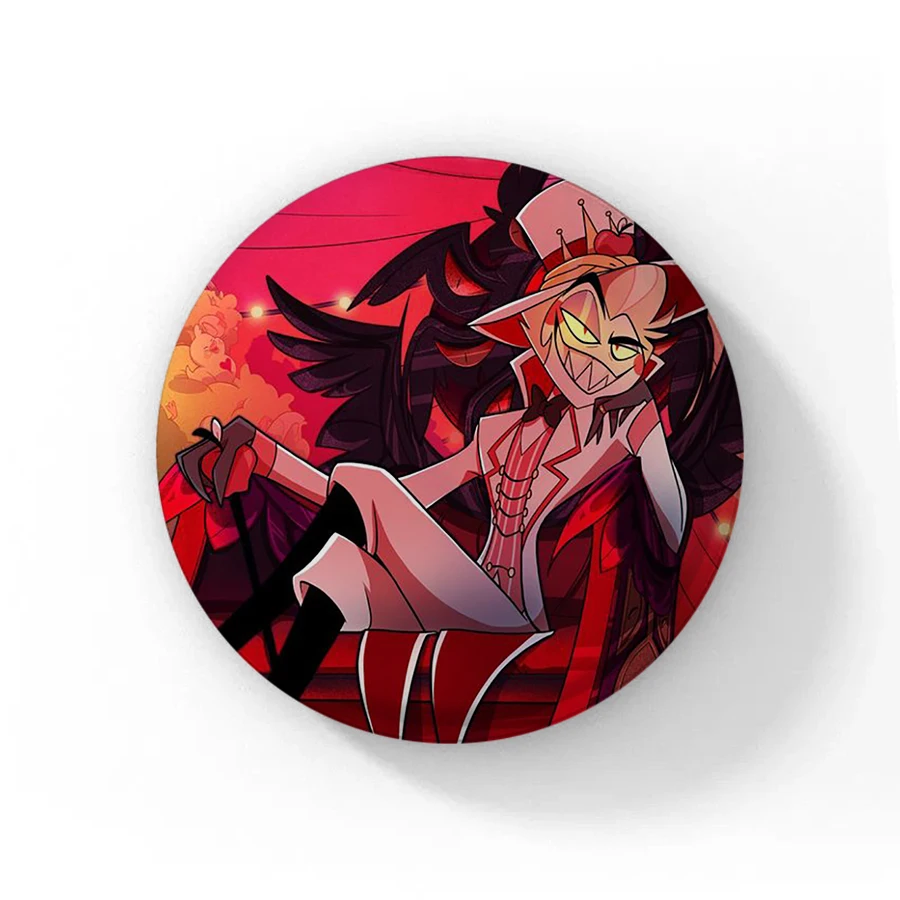 Véritable Anime Hazbin hôtel Alastor Charlie Lucifer Cosplay Badge