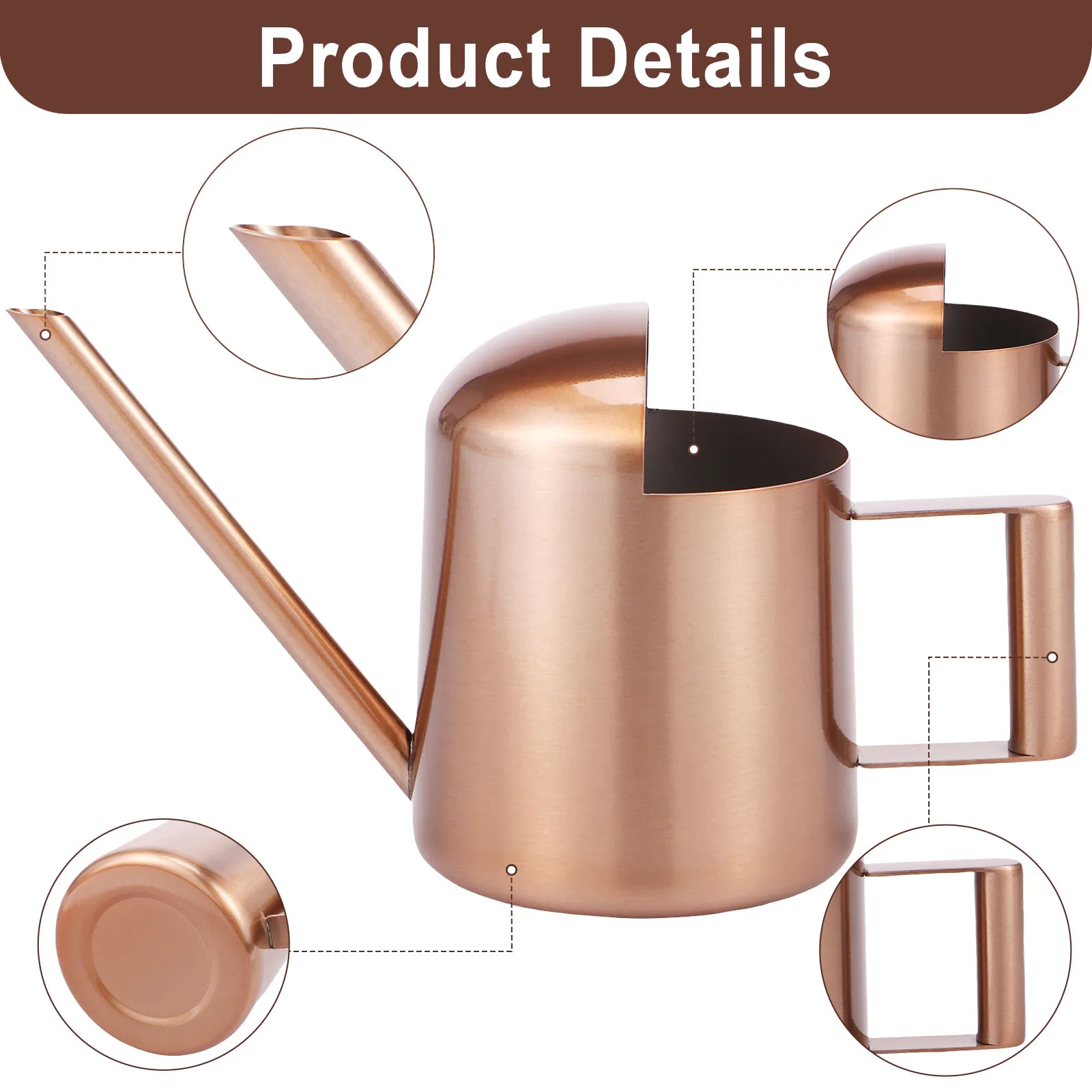 Stainless Steel Watering Can 300ml Mini Long Spout Sprinkling Pot Handle Outdoor Garden Indoor Flowers Succulents watering can watering pot flower watering pot