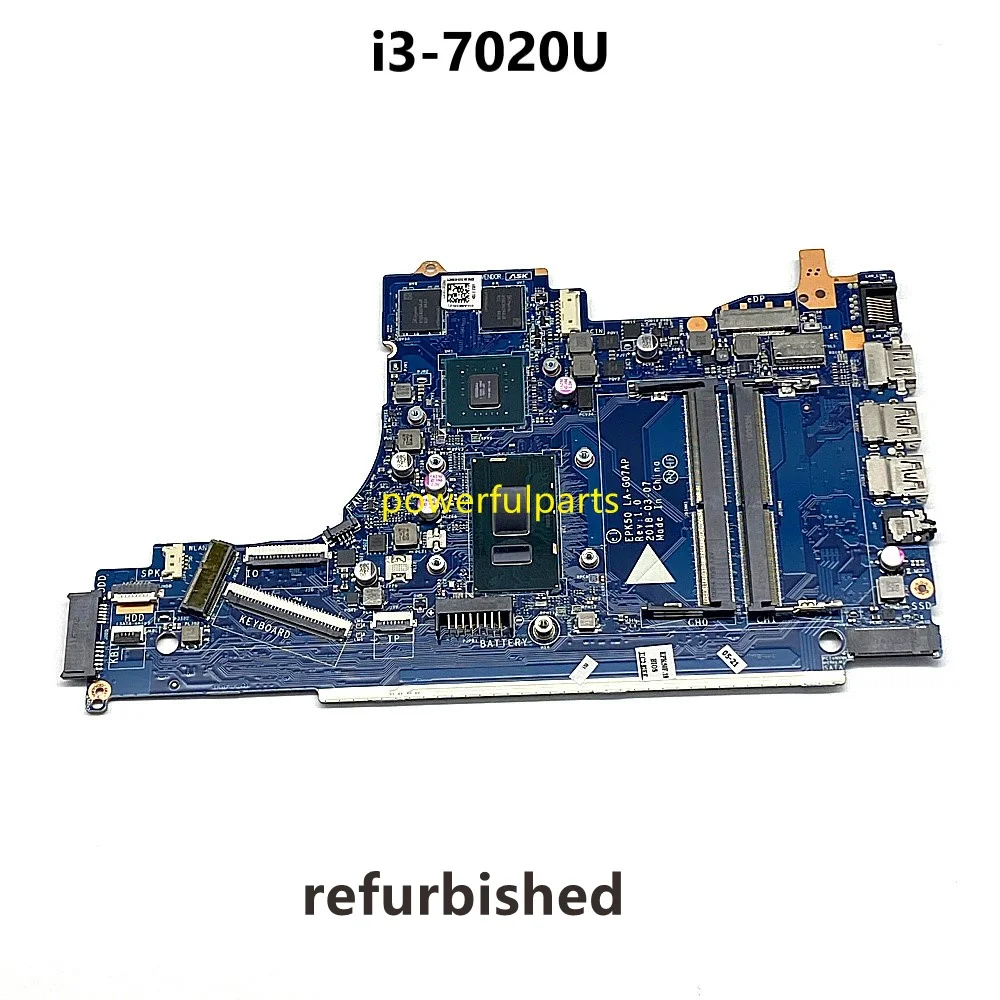 

Для Hp 250 G7 15-DA материнская плата i3-7020u Cpu + графическая плата EPK50 LA-G07AP работает хорошо