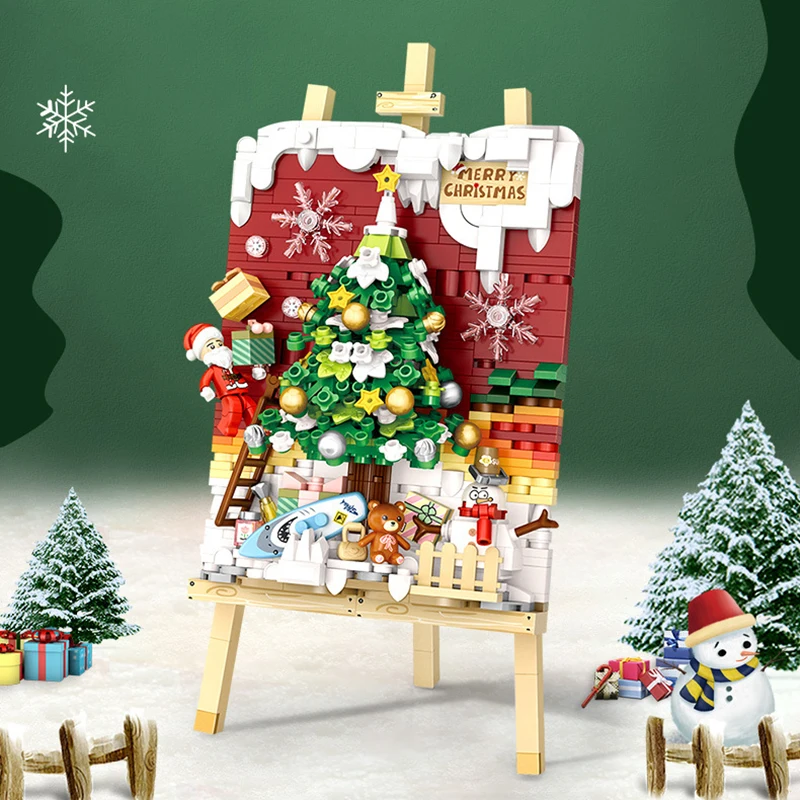 Mini Christmas Tree Building Blocks DIY Painting Puzzle Christmas ...