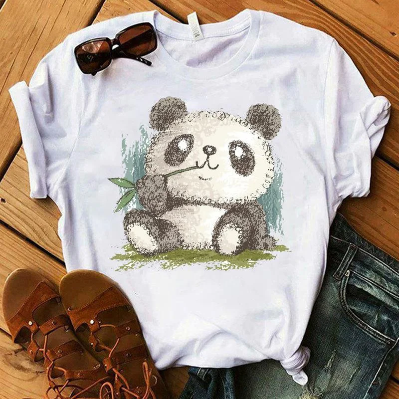 Mousse Pink Panda Print T-Shirt