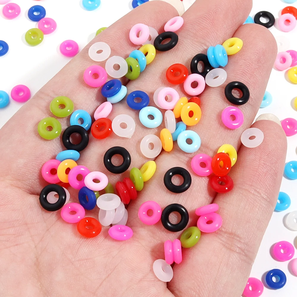 100pcs Colorful Silicone Positioning Beads for DIY Jewelry and Accessories