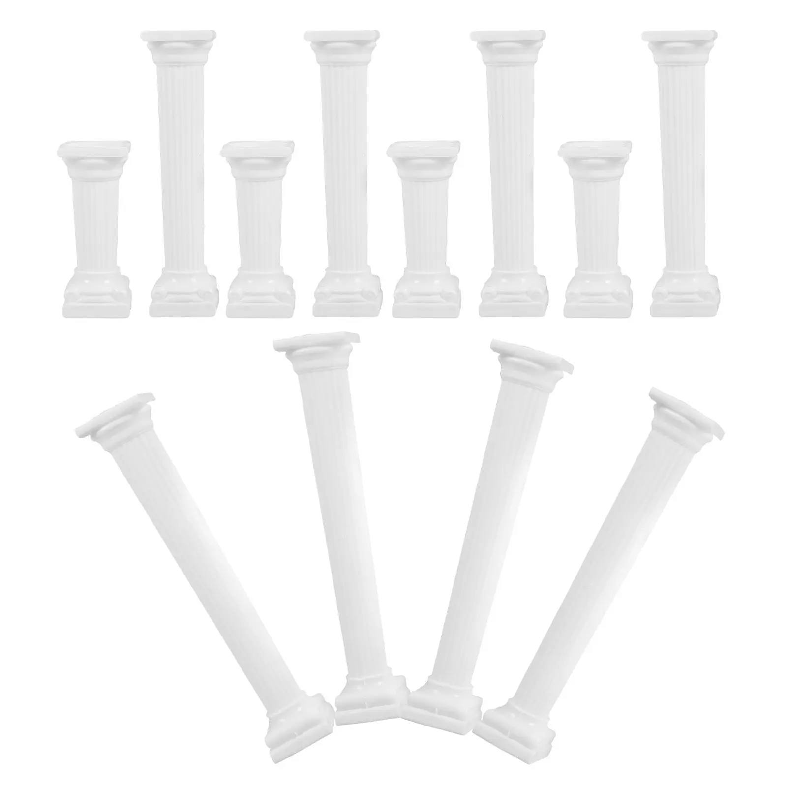 12Pcs 로마 기둥 미니 기둥 동상 세련된 홈 장식 책상 테이블 소품 조경 DIY 공예를위한 소형 로마 기둥
