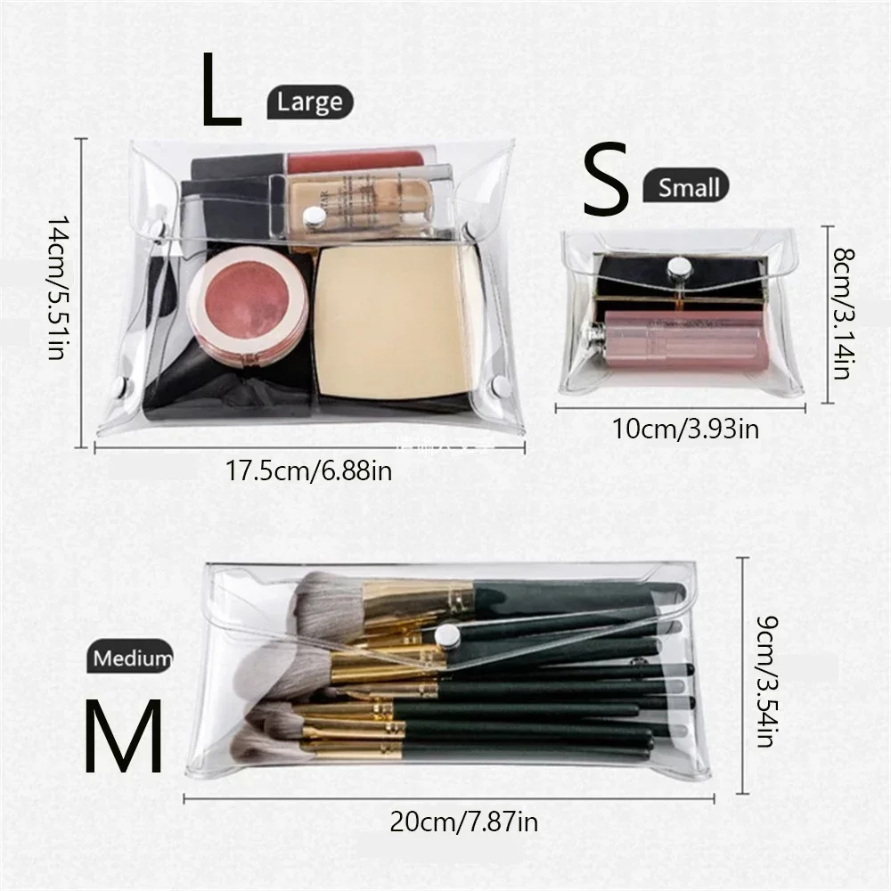 Portable waterproof travel cosmetics storage bag PVC material transparent storage box small items storage bag to prevent loss 3