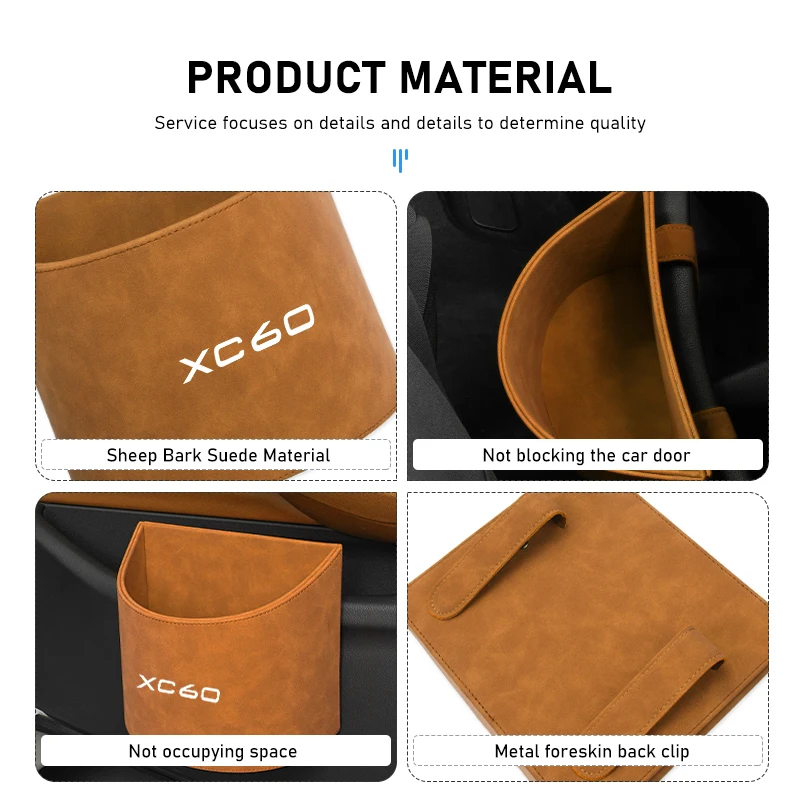 Car Seat Trash Can Hanging Auto Dust Garbage Box Accessories For Volvo V40 V50 V60 V70 V90 XC40 XC60 XC70 XC90 S60 S80 S90
