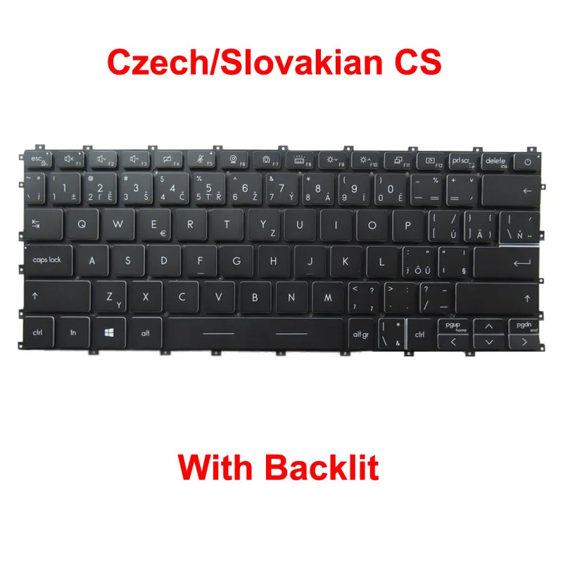 

Клавиатура с подсветкой для MSI V195422AK1 S1N1ECS2H1SA0 S1N1EHB2F1SA0 S1N1EHU2H1SA0 S1N1ETH261SA0 Чешская/Словацкая CS HB HU TI черная