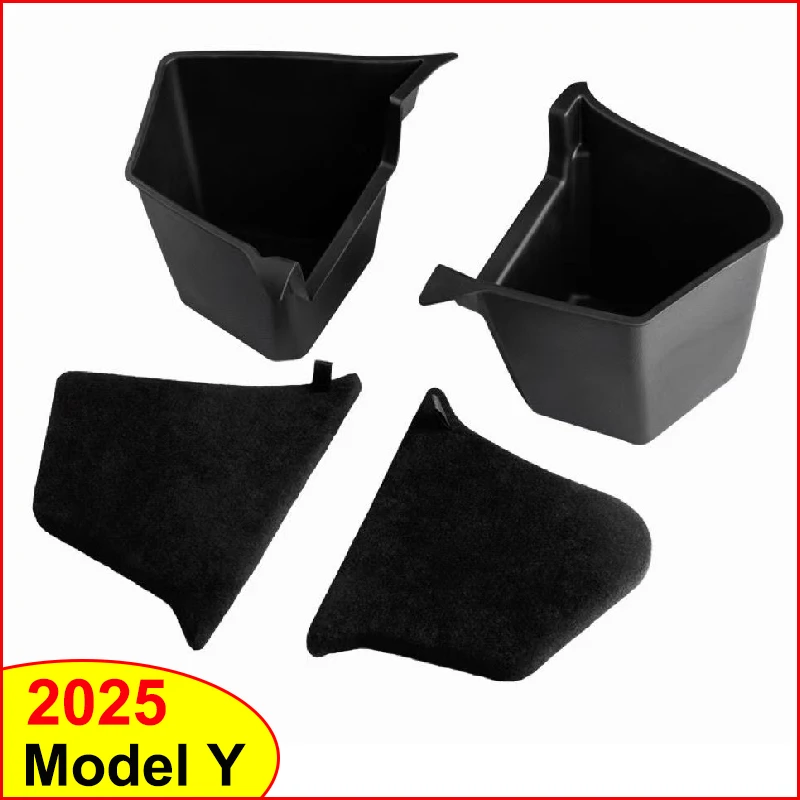 Trunk Organizer For Tesla Model Y JUNIPER 2025 Rear Trunk Side Storage Box China Berlin/Austin Cargo Organizer Bin Flocking Partition Board