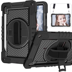 360° Rotating Tablet Case with Adjustable Stand and Straps - S7 SM - T870 T875 876B (Black)