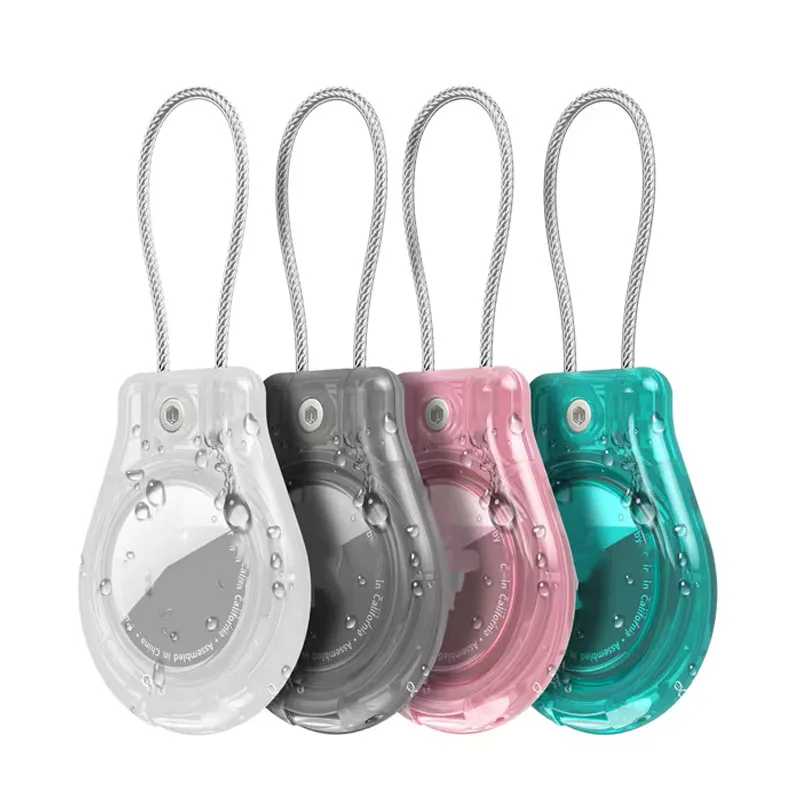 Capa à prova d'água para apple airtag, suporte de chaveiro com cabo de fio, acessórios de rastreador anti-perda para bagagem, mochila, capa airtag