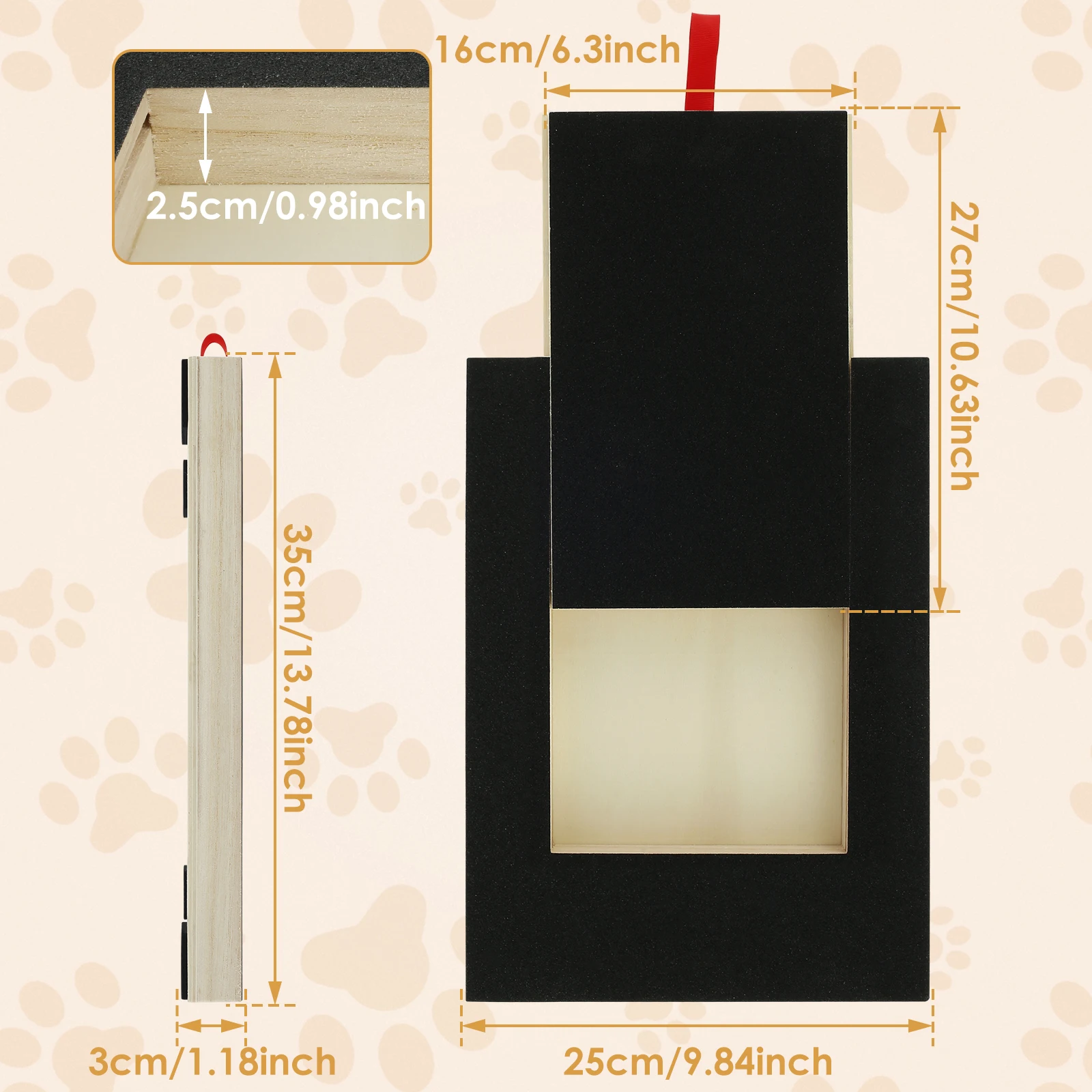 Dog Nail Scratch Pad Wooden Dog Nail File Board with Built-in Snack Box Sandpaper Puppy Grinding Pad Sturdy Sandpaper Deck