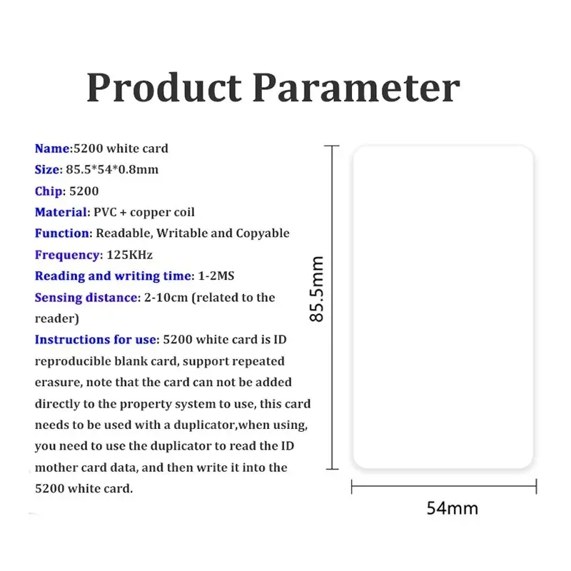 RFID Cards 10pcs/20pcs Rewritable 125KHz RFID T5577/5200/EM4305 Blank Card Smart Access Control Key Card Read Write Program Clone Cards