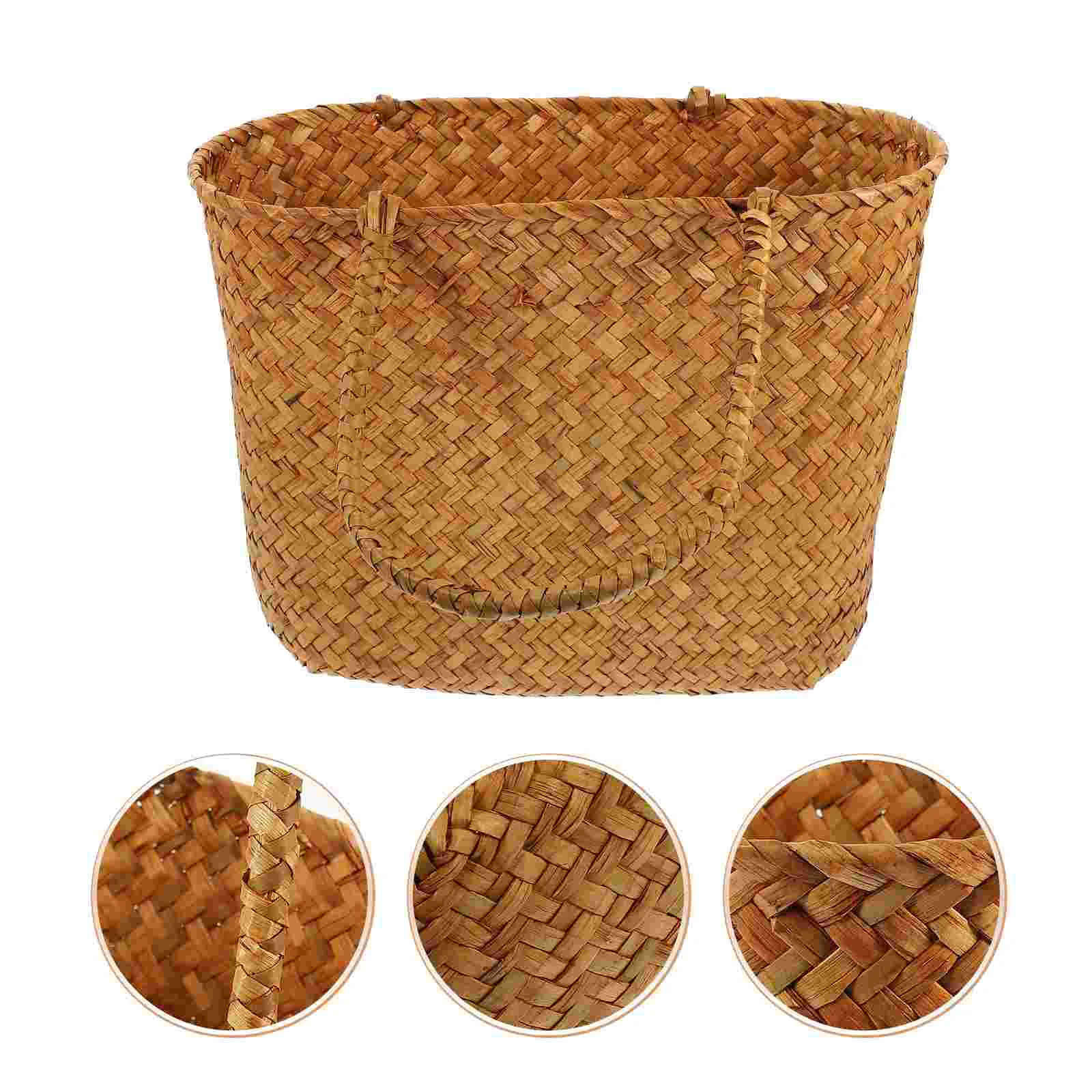 

Alipis African Market Basket Woven Straw Basket Grocery Basket Beach Shopping Bag Wicker Storage Baskets Tote Willow