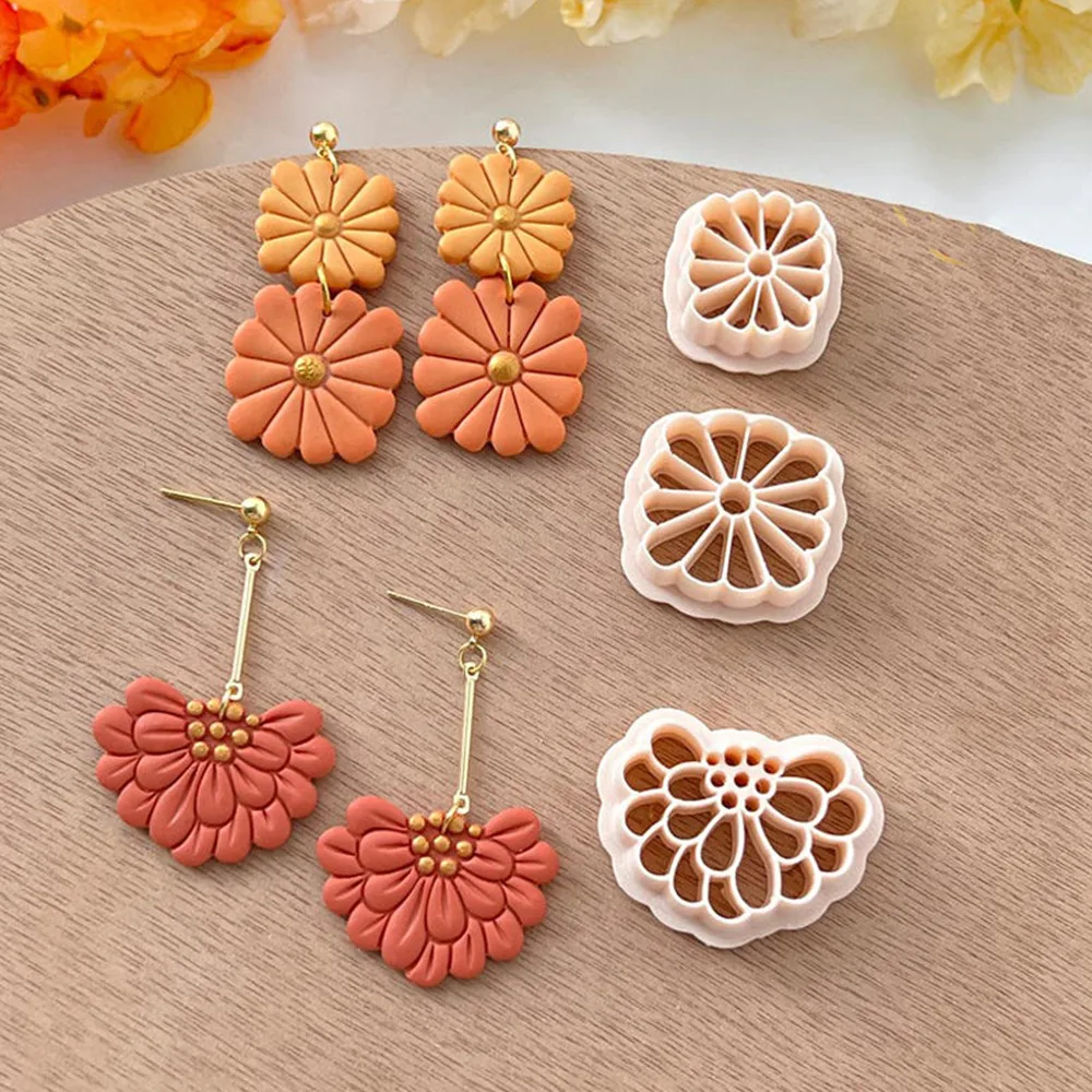 Polymer Clay Cutters Mold Pottery Ceramic Mini Spring Flower Stamps Crafts Diy Creative Jewelry Earring Making Decor Suppli Tool