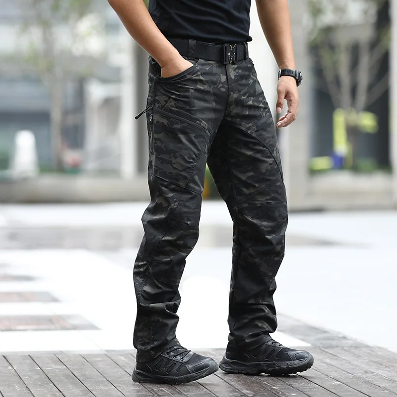 Men Outdoor Hiking Sports Quick Dry Slim Pants Spring Autumn Training Climbing Breathable Long Cargo Trousers Overalls