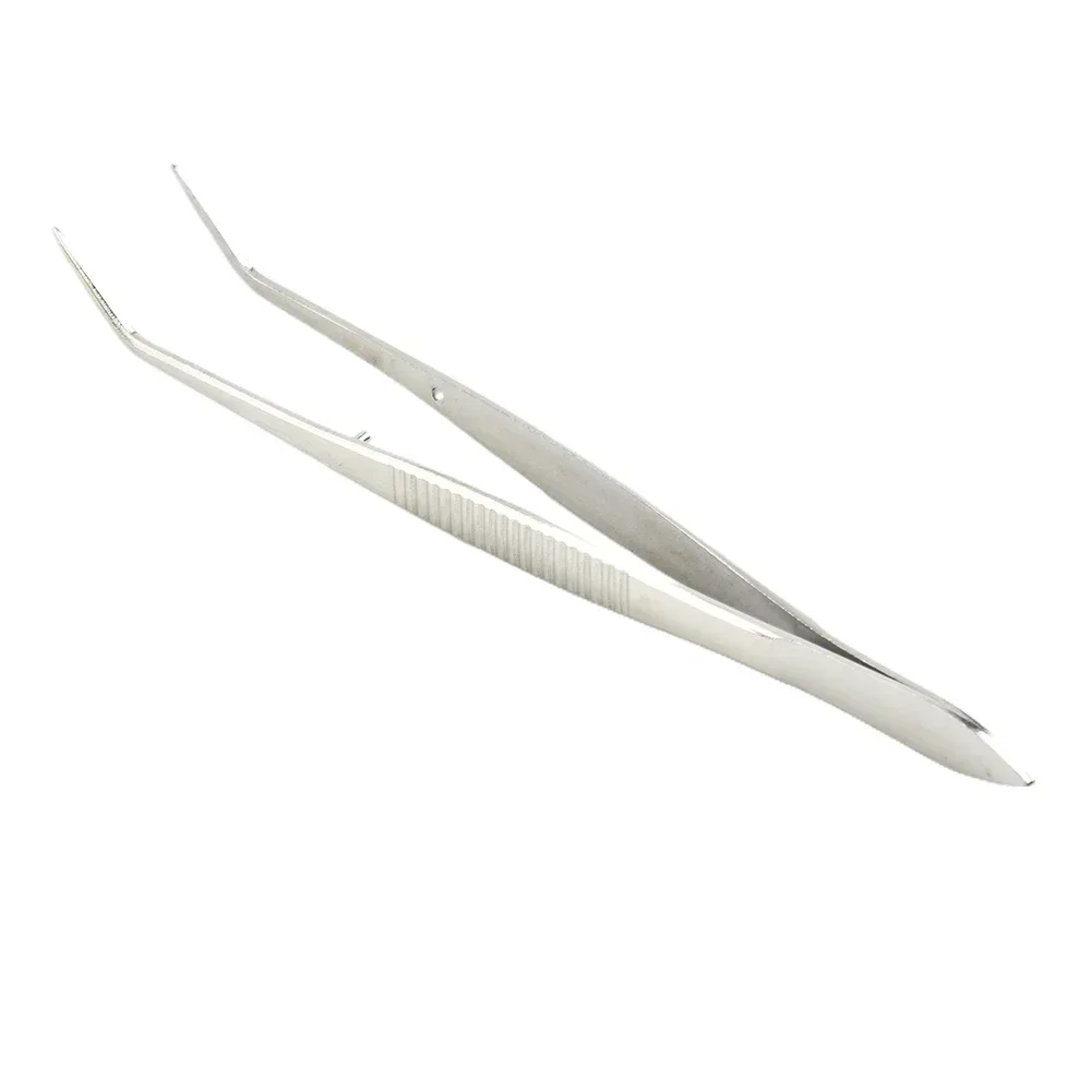 1pc Stainless Steel Tweezers Bend Chuck With Positioning Straight Curved Tweezer For Dentistry Restoration Tea Set Planting tweezer tool