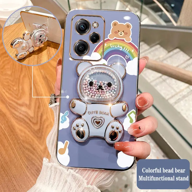 Rainbow Raccoon Holder Plating Phone Case Cover