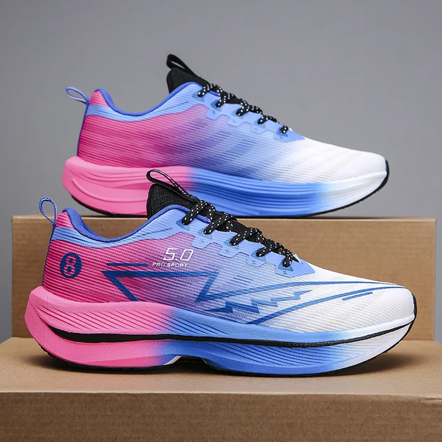 Men's Universal Lightweight Breathable Running Shoes - Full Carbon Plate Technology, Low-Top Mesh Design Suitable for Marathon, Sprint and Casual Wear - Spring and Summer Sneakers, Flexible Rubber Sole