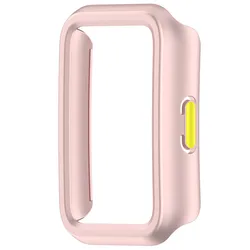 Durable PC Protective Case for Huawei Band 11 Series - Hard Watch Cover with Hollow Frame Design (PinkY)