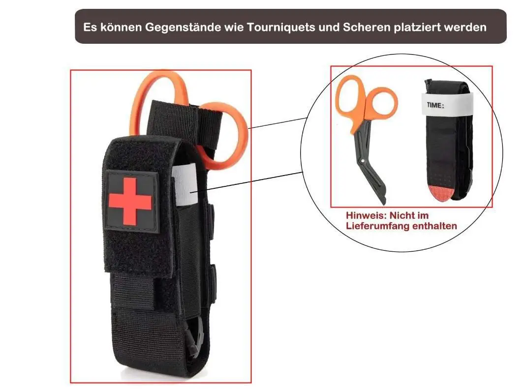 Outdoor Notfall Tourniquet Nylon Taktische Katze Erste Hilfe Tourniquet Tasche Outdoor Jagd Messer Holster Medizinische Scissor Packs – Detail 3