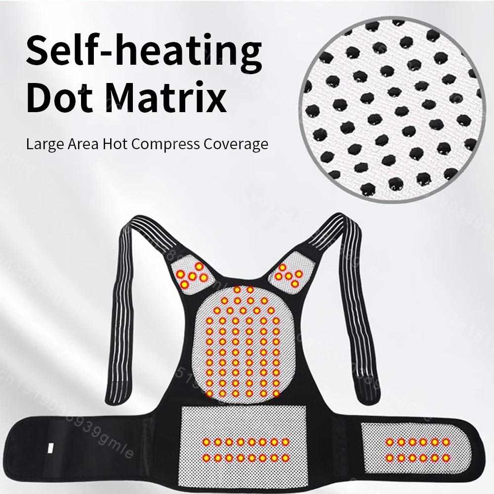 Back Support Belt Shoulder Lumbar Back Discomfort Relieve Tourmaline Magnets Warming Brace Belt Corrector De Postura De Espalda 3