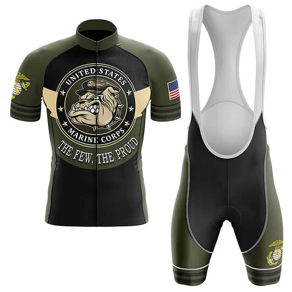 

Men U.S Marine Corps Cycling Jersey Set Bib Shorts Suit Bicycle Wear MTB Downhill Road Bike Kits Clothing