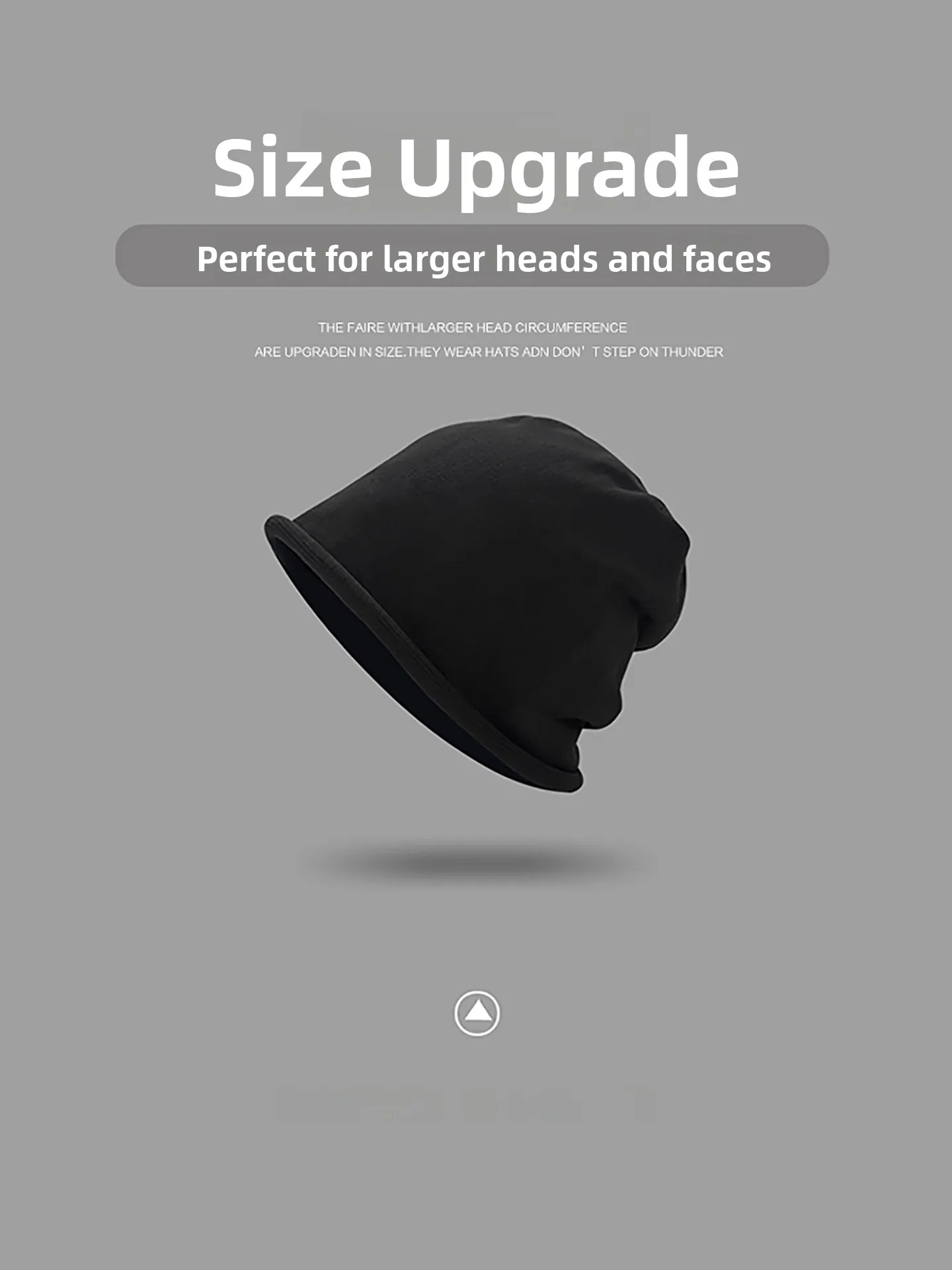 Xu Shuxin Women's Hat Casual Style round Top No Brim Cotton Cap Spring Autumn Winter Universal Large Head Size Black Cuffed T... - 2