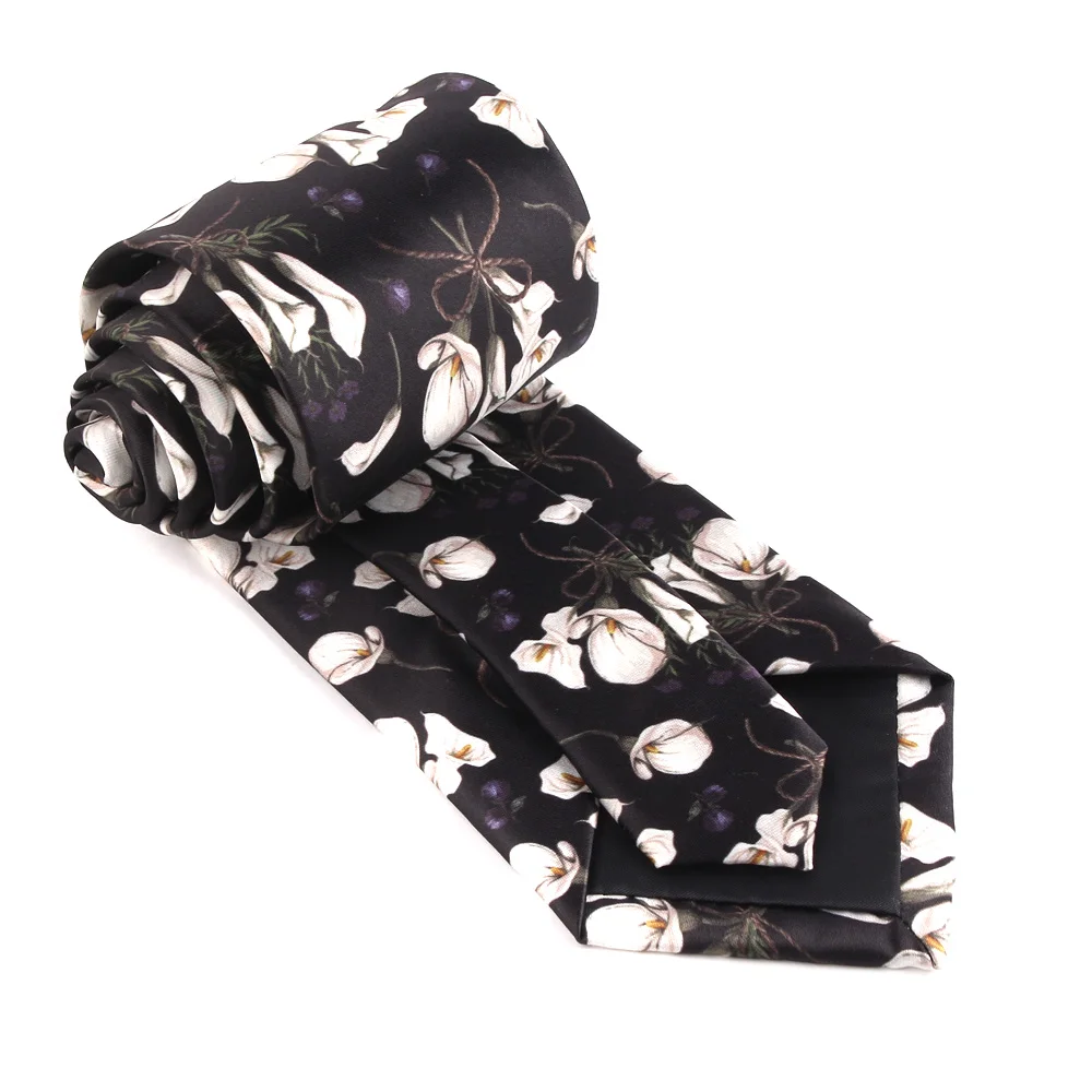 Floral Printed Ties For Men Women Funny Necktie For Groomsmen Suits Men's Tie Wedding Fashion Neckties Gifts Gravatas