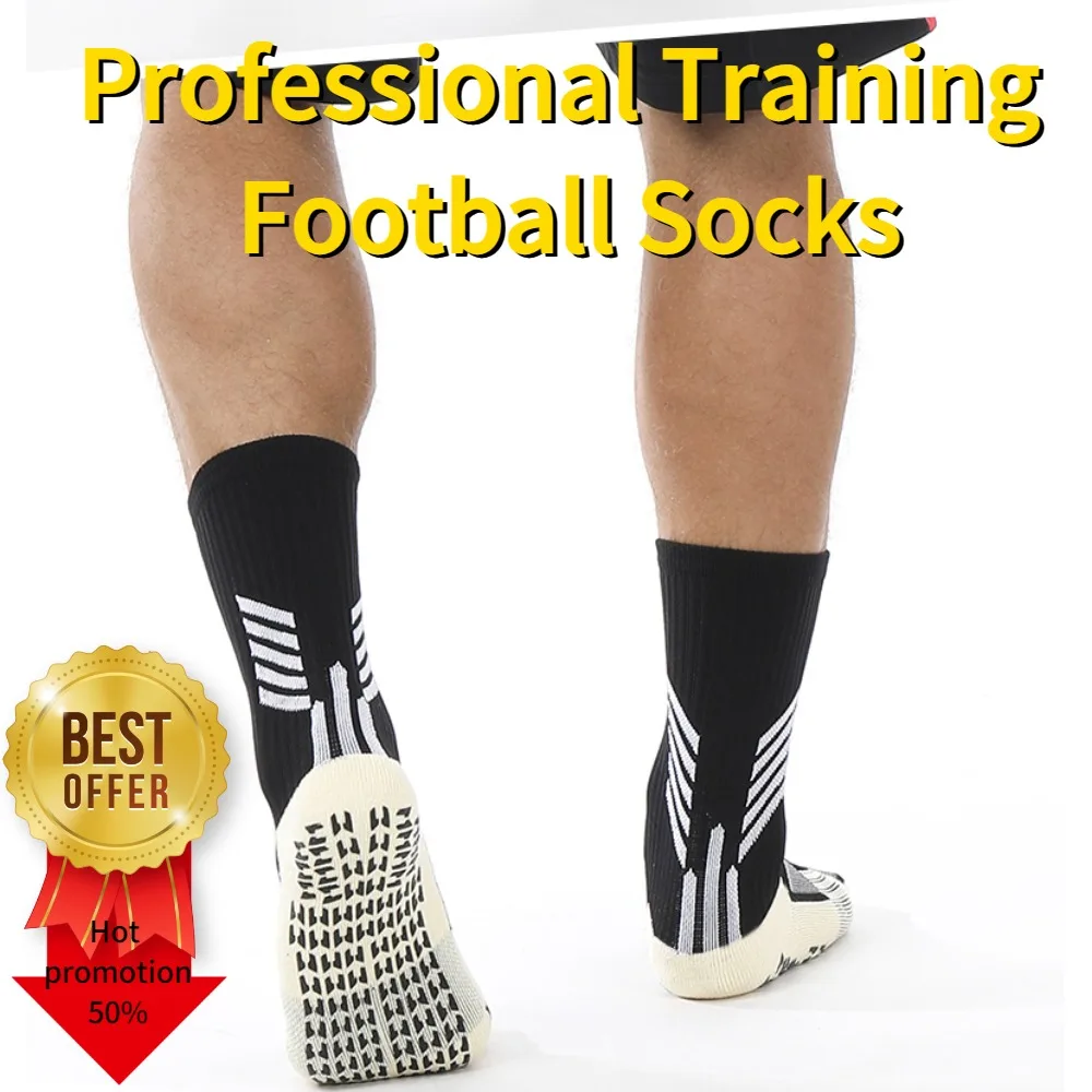 Grip Medium Tube Football Children Professional Anti-Slip Soccer Socks Men  Cut Sweat Absorbing Towel Bottom Glue Non-Slip - AliExpress