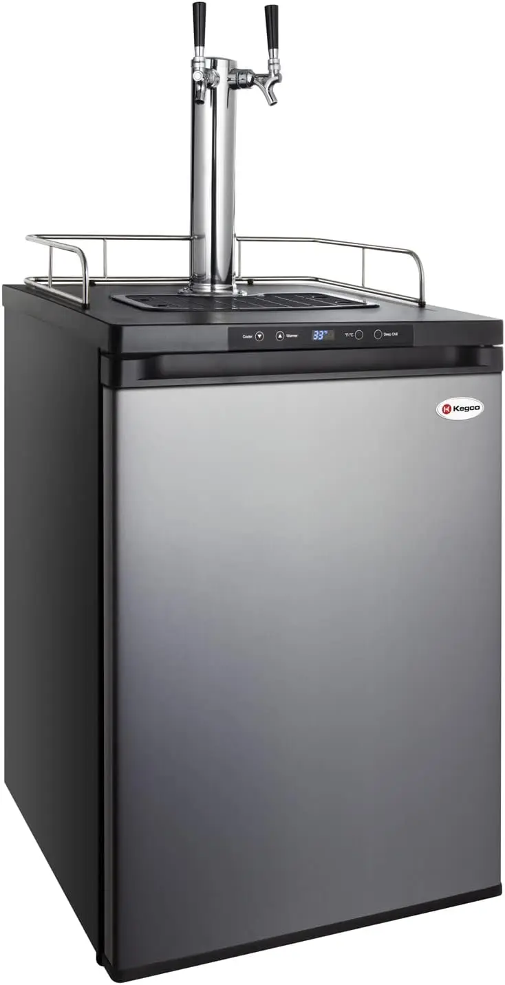 USA K309SS-2 24" Wide Homebrew Dual Tap Stainless Steel Digital Kegerator