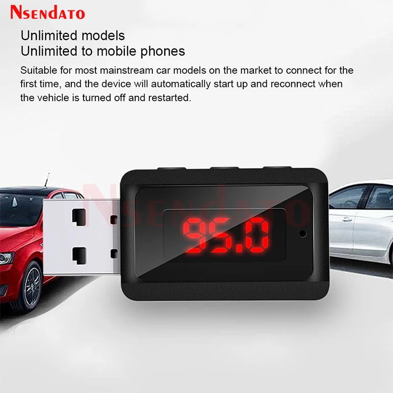 Bluetooth-Compatible 5.3 Audio Music Receiver Adapter Plug and Play LED USB Stereo Wireless Adapter for TV PC Car Kit Speaker