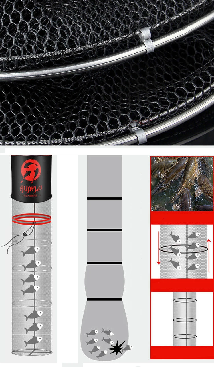 Description Picture 5 of itemFish Guard Net Bag Live Fish Bag Fish Barrel Thickened Quick-drying Glued Fishermen's Steel Ring High-end Fish Guard