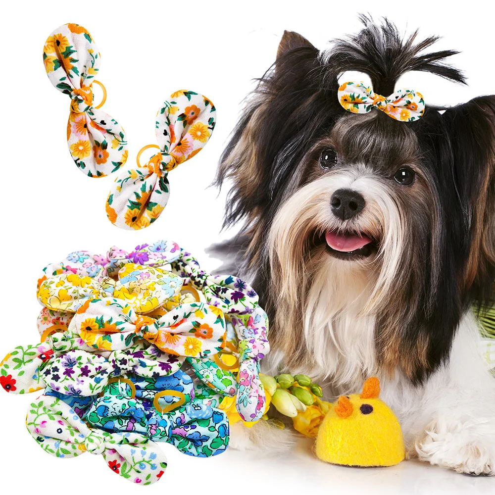 Title 5, 10PCS Puppy Hair Bowknot Spring New Pet Headwea...