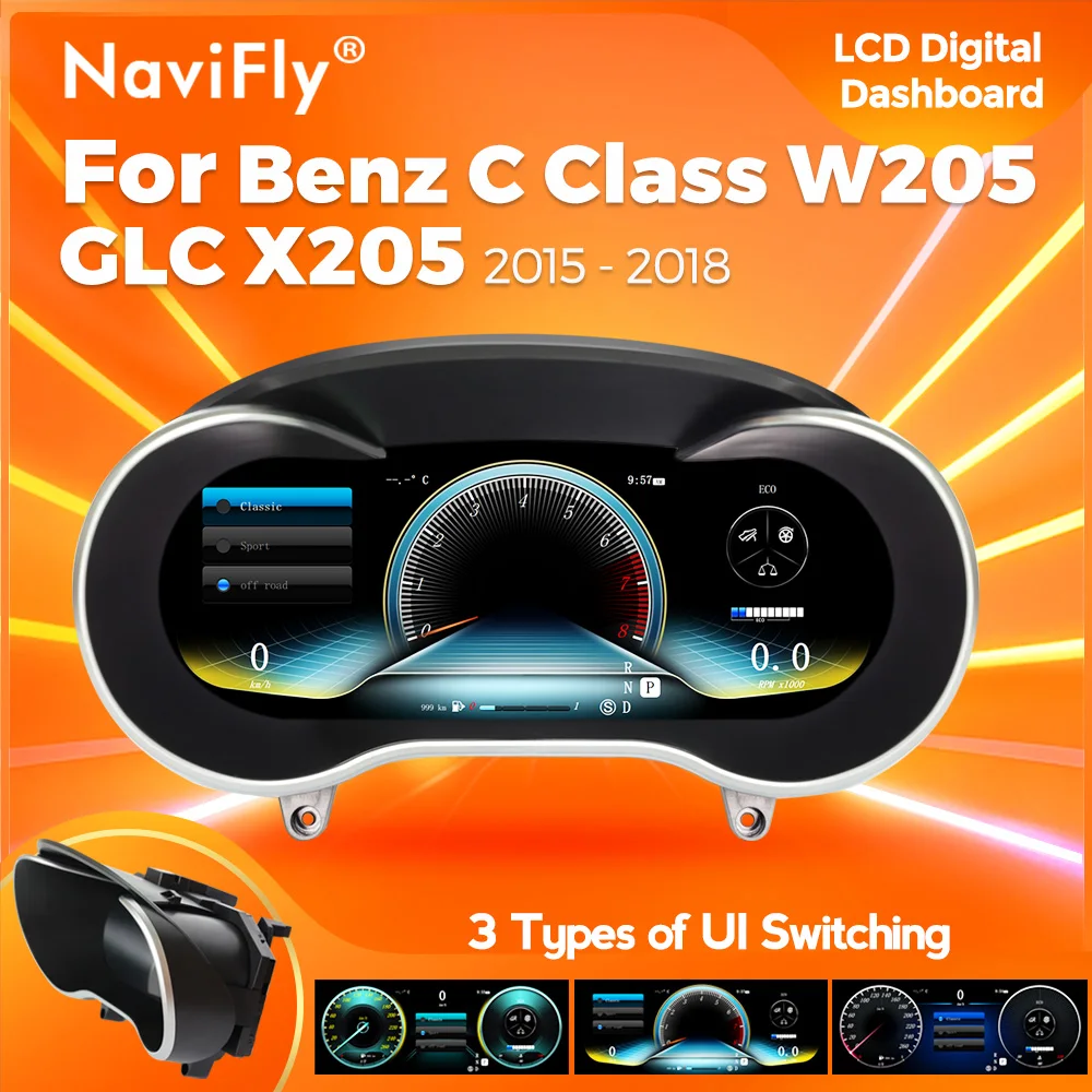 W205 LCD Digital Cluster Dashboard Virtual Instrument Cluster Cockpit