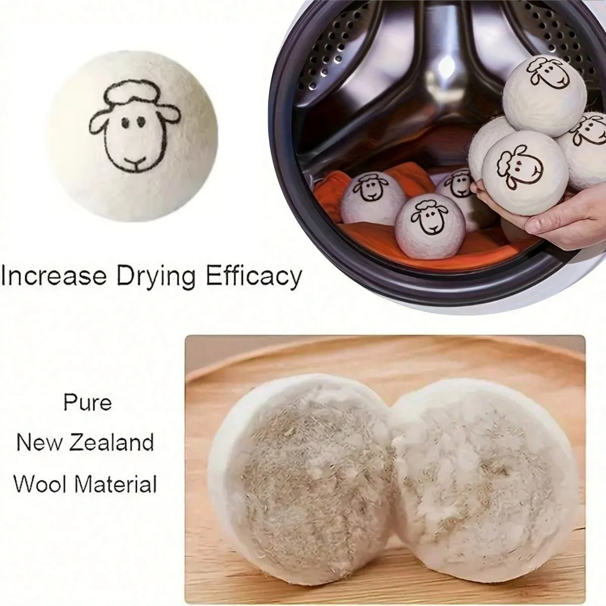 Laundry Ball 1-12Pcs Wool Drying Balls Reusable 5cm Dryer Kit for Clothes Softener Antistatic Anti-winding Home Washing Machine Supplies