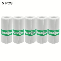 Versatile Black - on - White Thermal Label Rolls - Self - Adhesive Sticker Paper for Printers & Cameras, Photo and Note Refills (5 Rolls)
