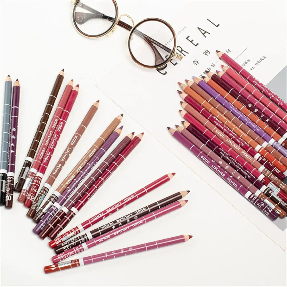 1PC Professional Wood Lip Liner Waterproof Lady Charming Lip Liner Soft Pencil Makeup Women's Long Lasting Cosmetic Tool 28Color 3