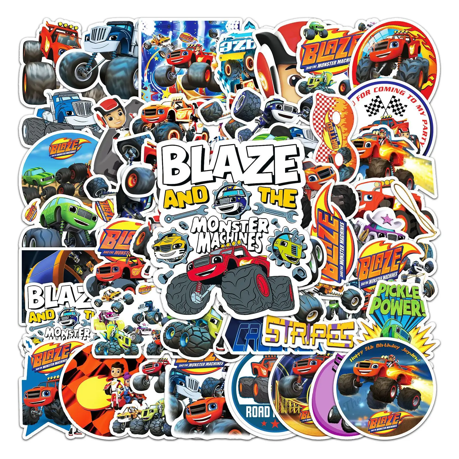 50PCS Blaze Cartoon Sticker Pack - Fun DIY Decals