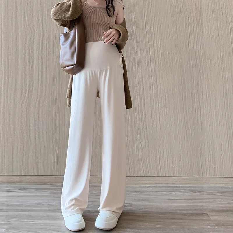 Pregnant Women Wear Wide-leg Pants With Drawstrings For Early Pregnancy Spring And Summer Casual Pants