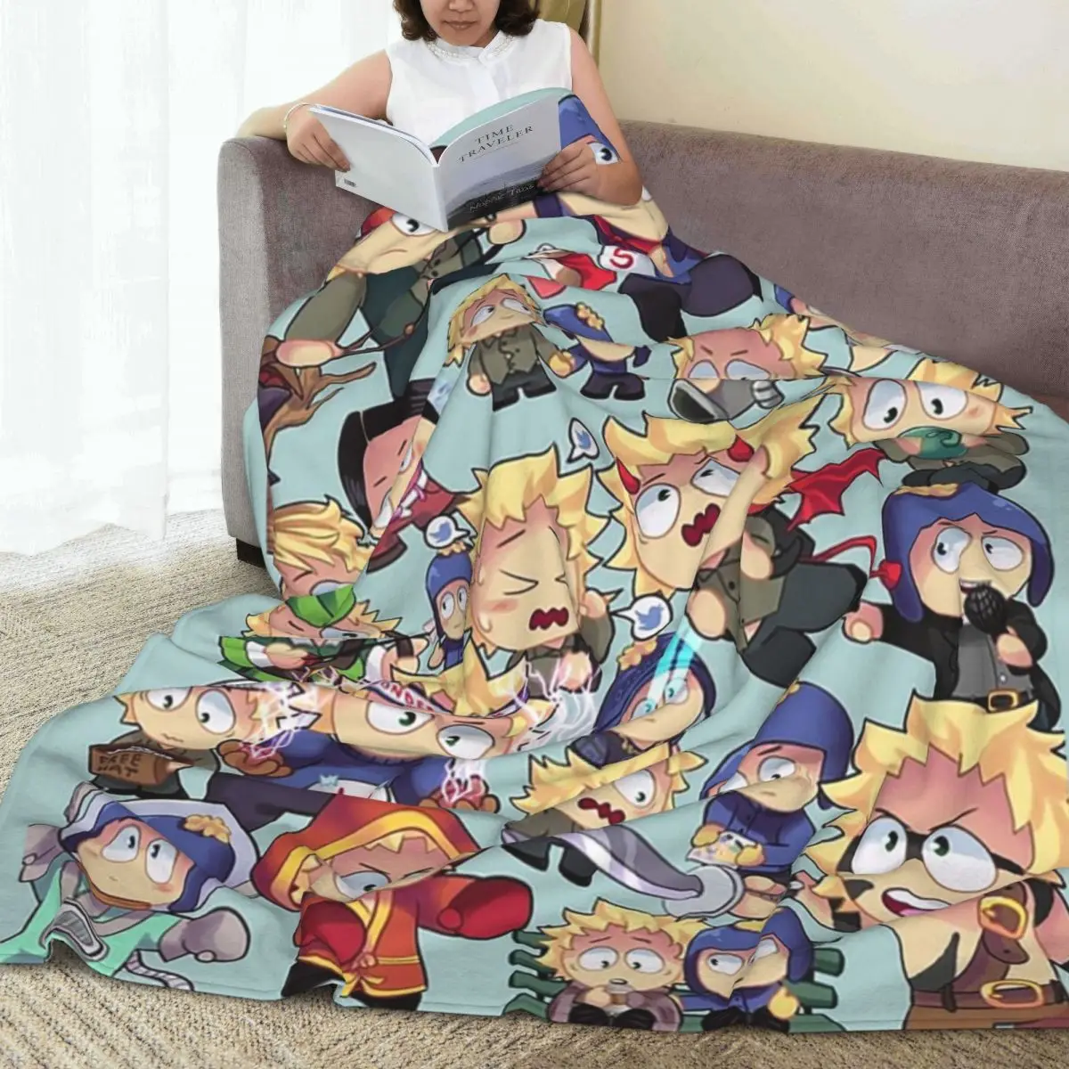 South Park- Tweek X Craig Collage Blankets Flannel Lightweight Sofa Throw Blankets For Couch Bedding Office Throws Bedspread 5