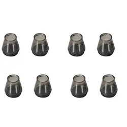 Silent Silicone Chair Leg Caps with Felt Floor Protectors - 8 Pack (Black M)