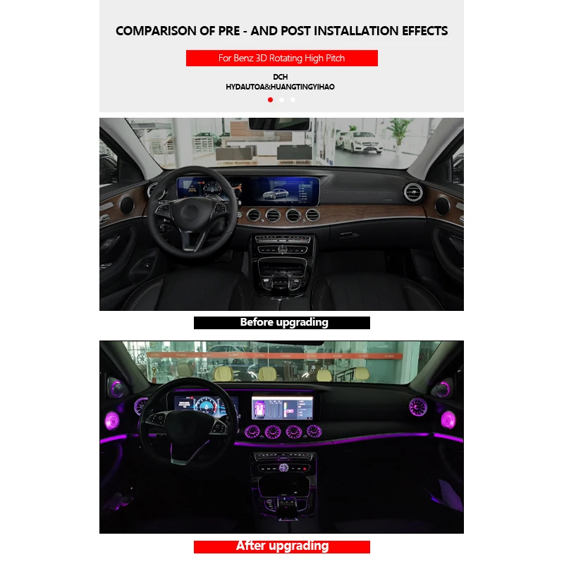 Suitable for Mercedes-Benz C/E/S/GLC/GLA Suitable for W205 W213 W221 W222 X253 X166 speaker LED tweeter 3D rotating light stereo speaker tweeter