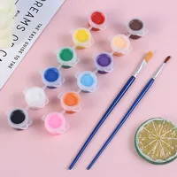 12 Pieces/Set Acrylic Paint Painting Set Children's Handmade DIY Graffiti Painting Art Supplies Coloring Production Pack 2