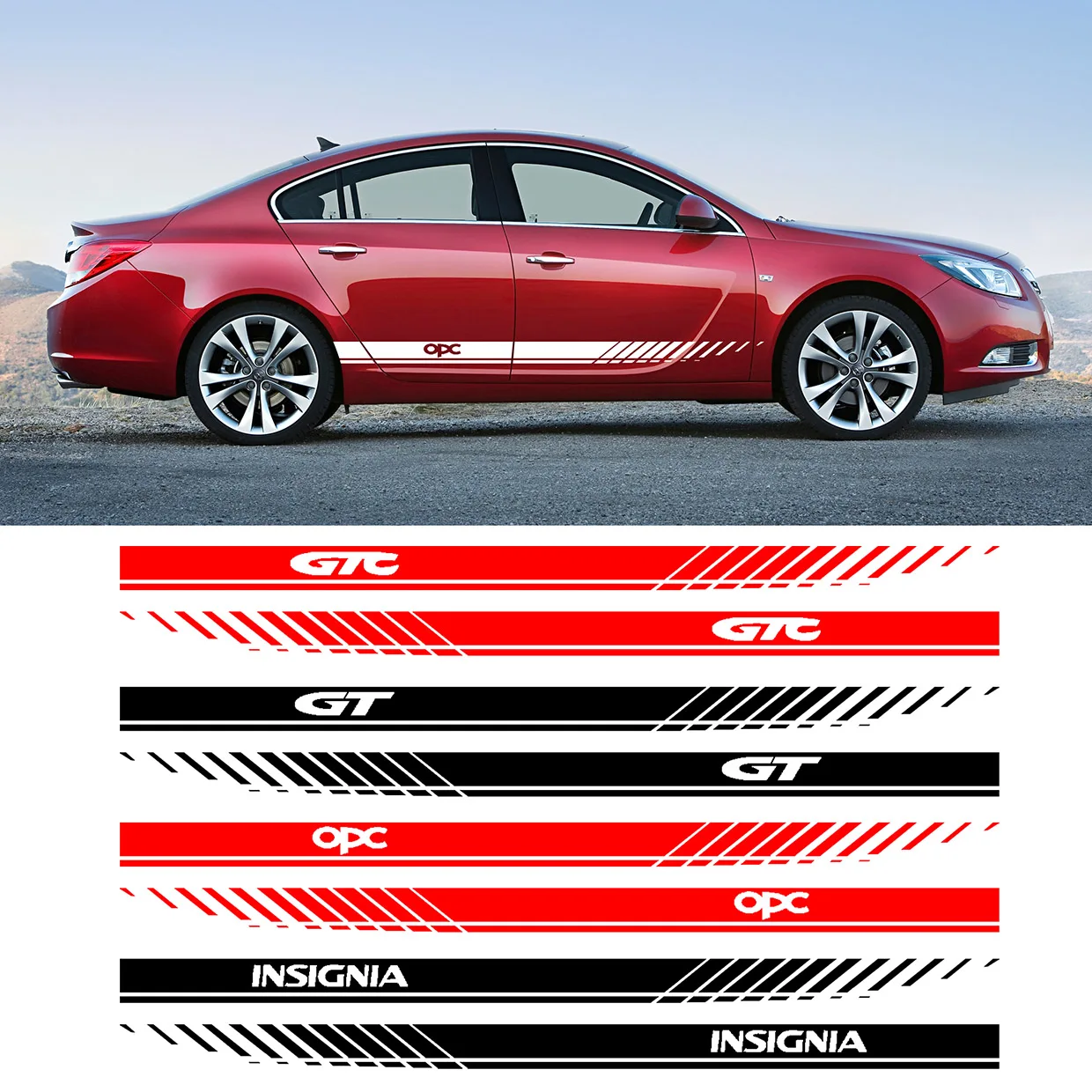 Paton Astraopel Insignia Gtc Door Side Stripes Decal - Sport Vinyl Film  Styling