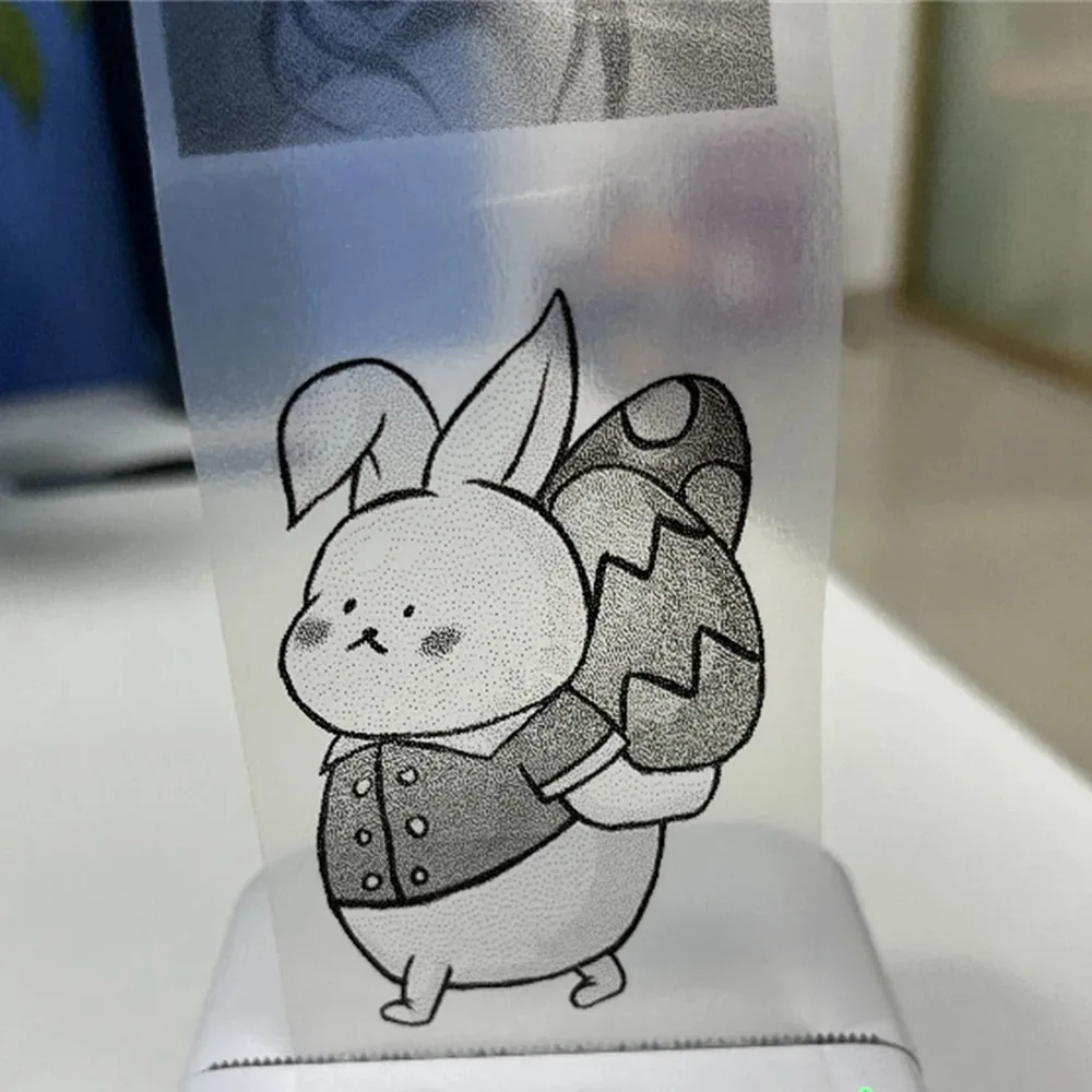 57MM X 30MM 접착제 투명 감열지 미니 열전 사 프린터 용 투명 열 스티커 용지 사진 인쇄 용지