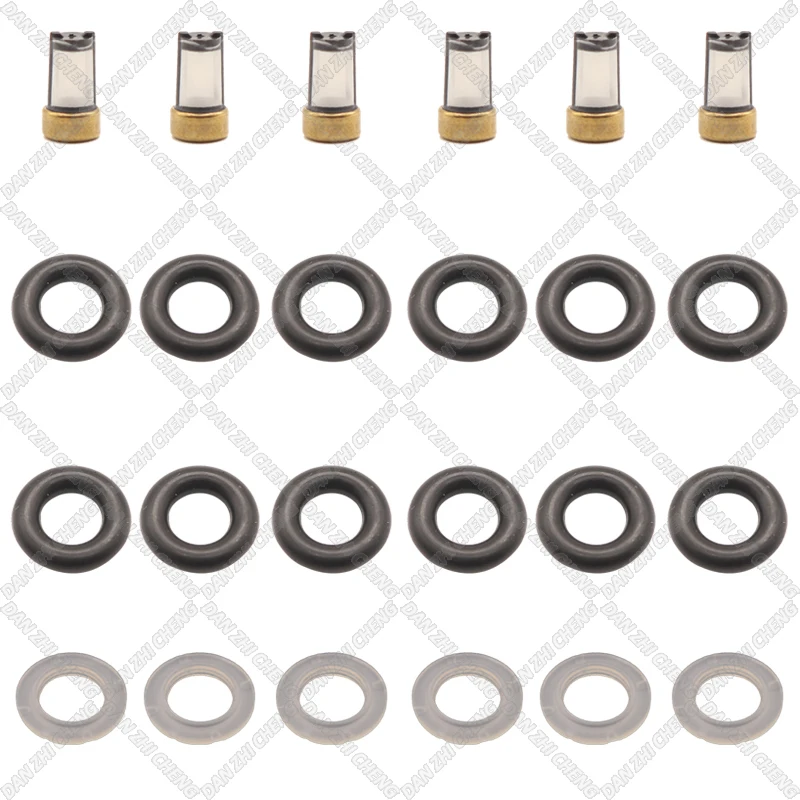 

6set For Mercedes Benz Ssangyong M161.951 A161078345 A1620783323 Fuel Injector Service Repair Kit Filters Orings Seals Grommets