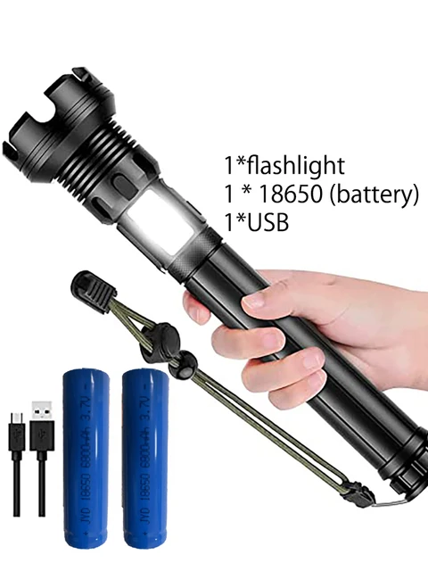 Rechargeable Flashlight 90000 Lumens Led Flashlight Upgraded P70 7 Modes Lighting Zoomable for Outdoor Emergency P90 2 section18650