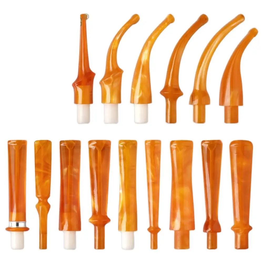 AmberAcrylicPipeHandleFor3MM9MMFilterTobaccoPipeMouthpiece