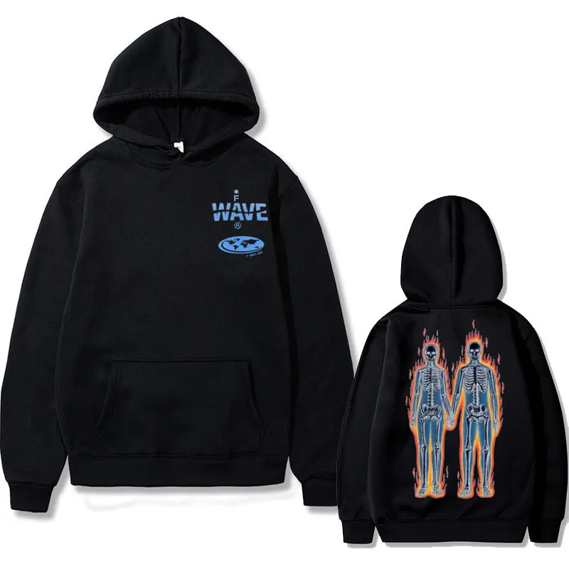 

Hot Sale Brand Design Skeleton Double Sided Print Hoodie Male Hip Hop Streetwear Men Women Casual Hoodies Men's Loose Sweatshirt
