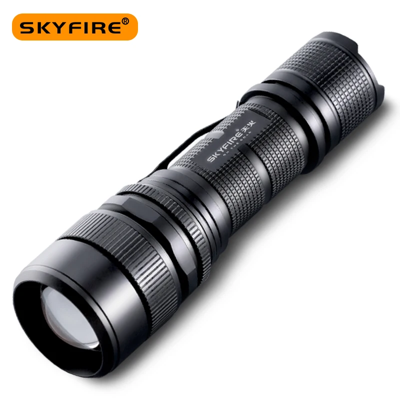 

SKYFIRE 2022 Ultra Bright Tactical Outdoor Zoomable Flashlight Waterproof USB Charging Spotlight Floodlight 26650 Battery SF-271